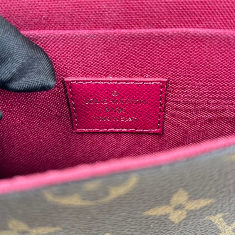 Louis Vuitton 經典老花 帆布拼牛皮 三合一鏈條包-13