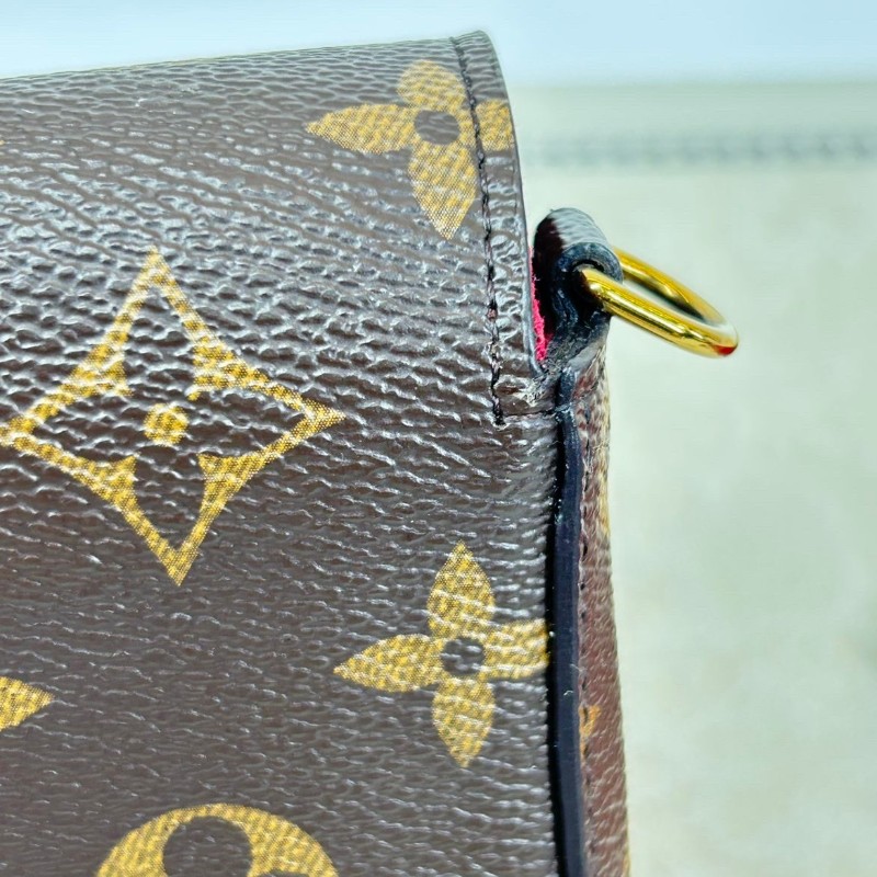 Louis Vuitton 經典老花 帆布拼牛皮 三合一鏈條包-17