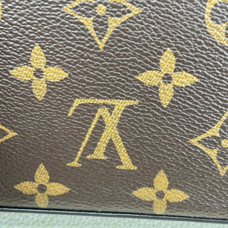 Louis Vuitton 經典老花 帆布拼牛皮 三合一鏈條包-18