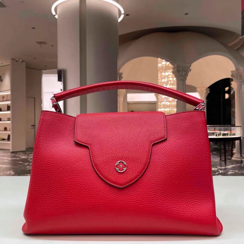 Louis Vuitton • Capucines 卡普辛紅色荔枝牛皮銀扣 大號-1