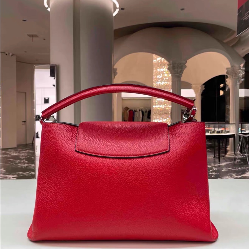 Louis Vuitton • Capucines 卡普辛紅色荔枝牛皮銀扣 大號-2