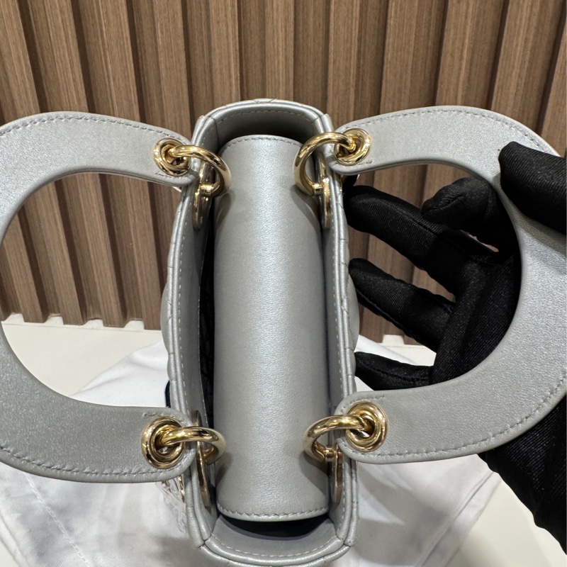 99%新 Dior lady 灰色三格迷你 Mini Grey-4