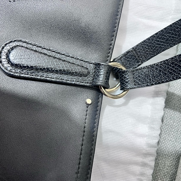 Longchamp 全牛皮黑托特包（有拉鍊）-7
