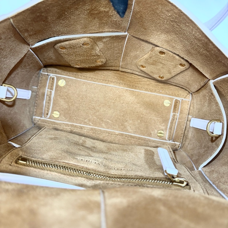 BV淡粉牛皮大編織手提斜背MiniArco29 600606-14