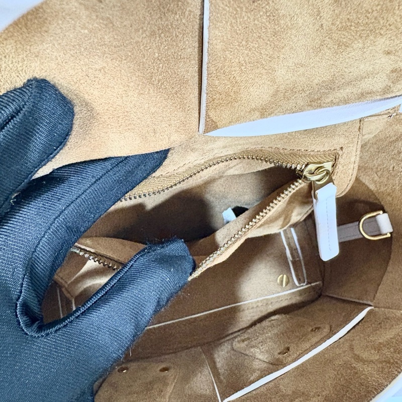 BV淡粉牛皮大編織手提斜背MiniArco29 600606-16