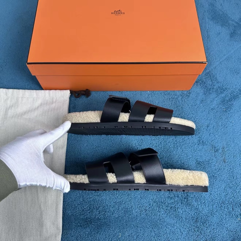 Hermes • Chypre Taddy絨毛 二舅鞋 全新附盒裝防塵✔️-3