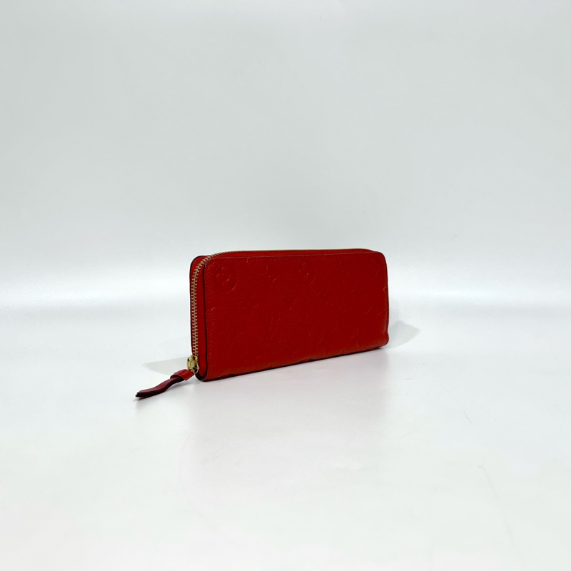 🥨送禮自用皆宜 LV紅色牛皮壓紋Clemence長夾 M60169-2
