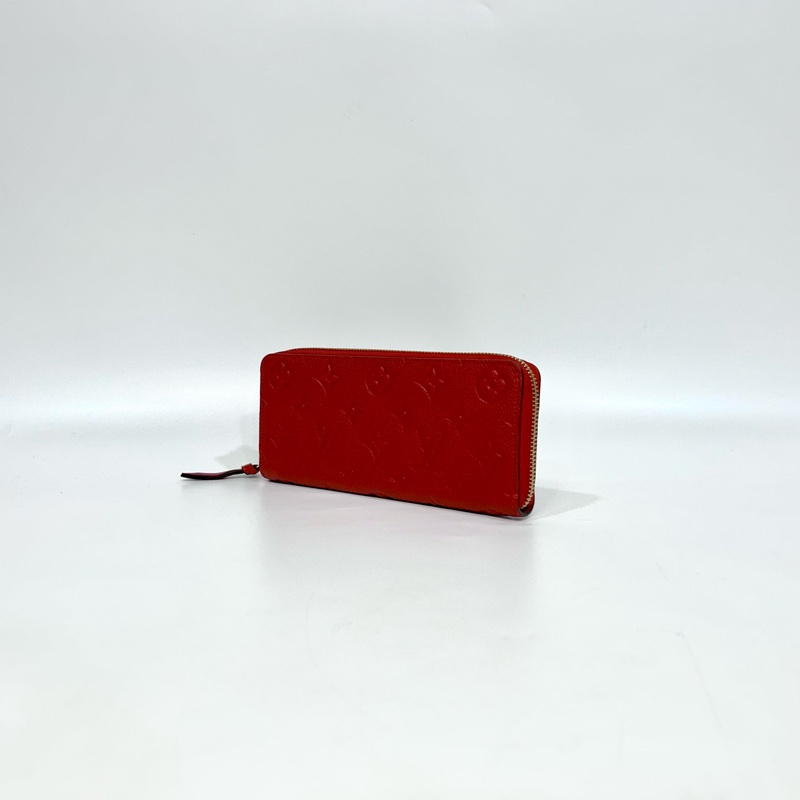 🥨送禮自用皆宜 LV紅色牛皮壓紋Clemence長夾 M60169-3