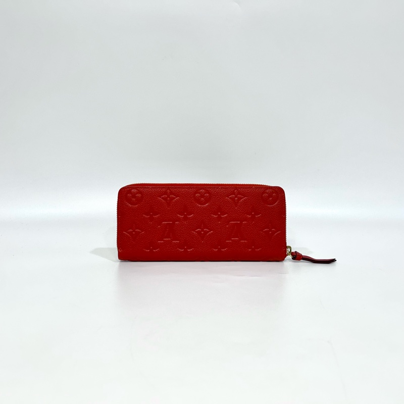 🥨送禮自用皆宜 LV紅色牛皮壓紋Clemence長夾 M60169-4