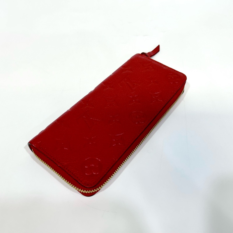 🥨送禮自用皆宜 LV紅色牛皮壓紋Clemence長夾 M60169-5