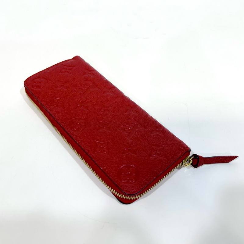 🥨送禮自用皆宜 LV紅色牛皮壓紋Clemence長夾 M60169-6