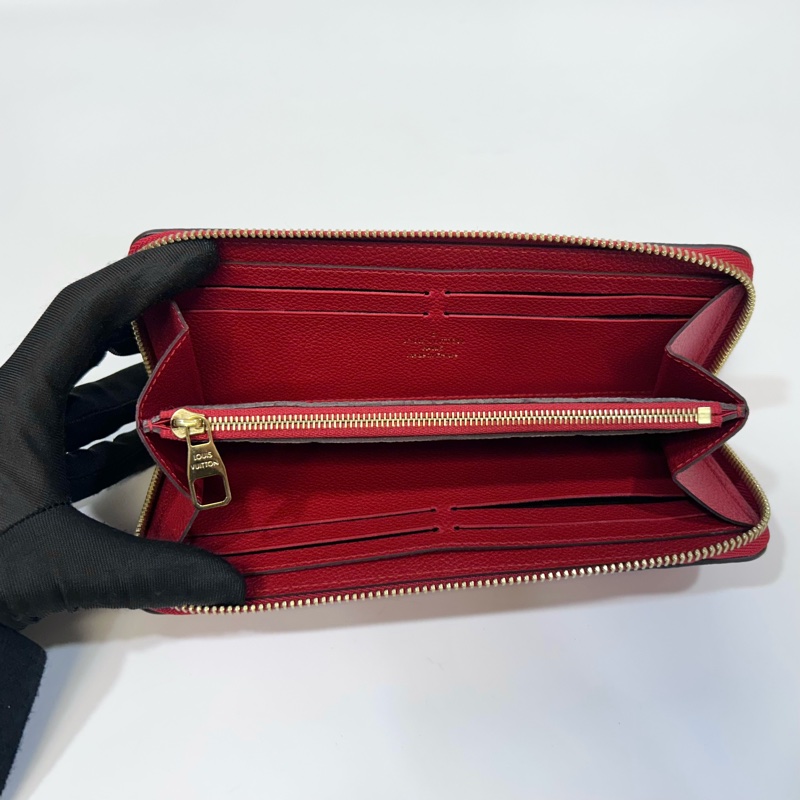 🥨送禮自用皆宜 LV紅色牛皮壓紋Clemence長夾 M60169-8