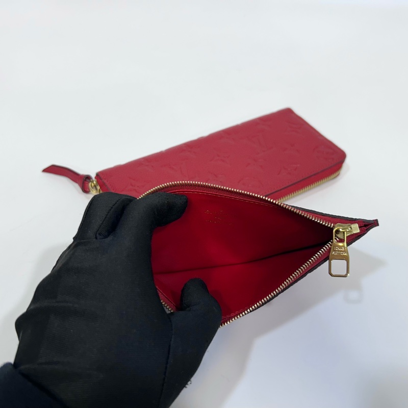 🥨送禮自用皆宜 LV紅色牛皮壓紋Clemence長夾 M60169-9