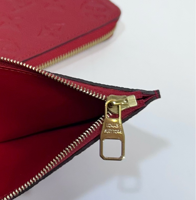 🥨送禮自用皆宜 LV紅色牛皮壓紋Clemence長夾 M60169-10