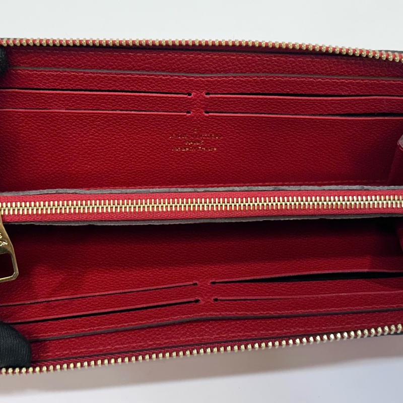 🥨送禮自用皆宜 LV紅色牛皮壓紋Clemence長夾 M60169-11
