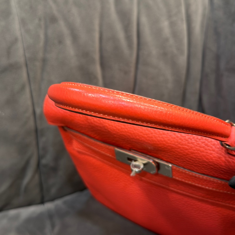 #全網最低💰 #閒置帶膜✨ 愛馬仕凱莉28磚紅色銀扣tc皮t刻-10