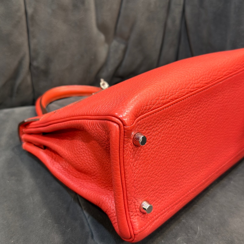 #全網最低💰 #閒置帶膜✨ 愛馬仕凱莉28磚紅色銀扣tc皮t刻-13