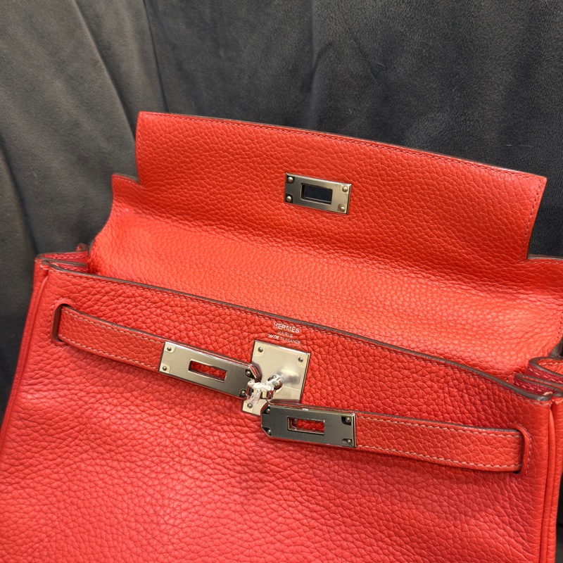#全網最低💰 #閒置帶膜✨ 愛馬仕凱莉28磚紅色銀扣tc皮t刻-25