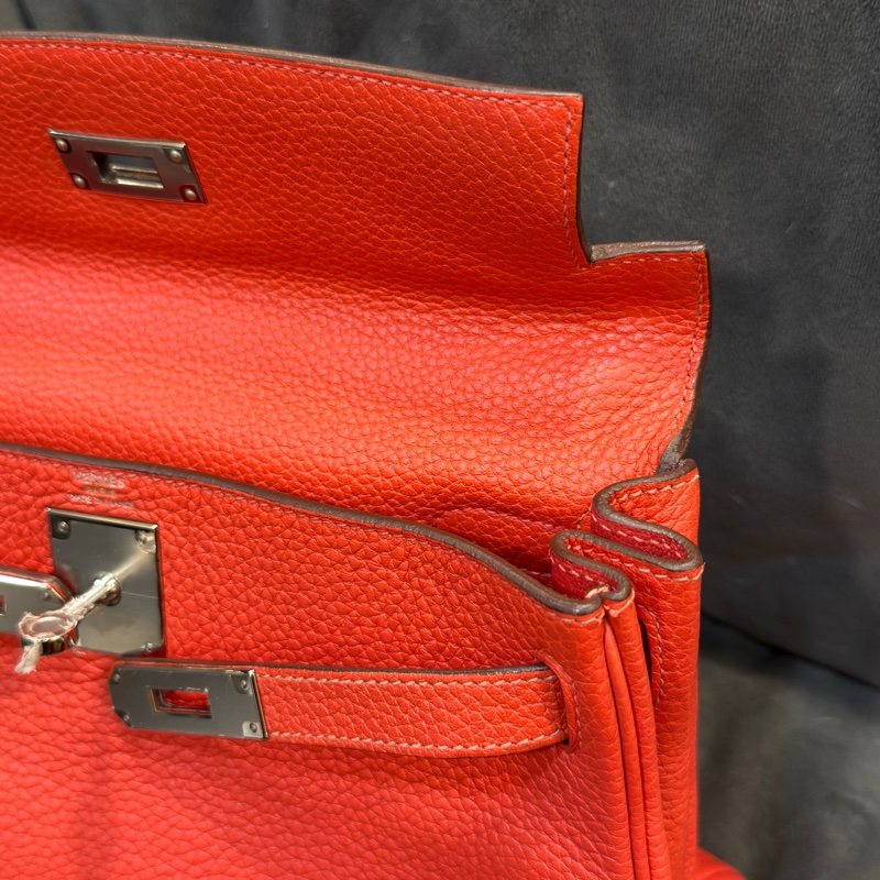 #全網最低💰 #閒置帶膜✨ 愛馬仕凱莉28磚紅色銀扣tc皮t刻-27