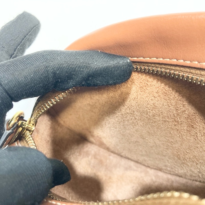 🥨超優惠月餅包CELINE棕色牛皮TRIOMPHE橢圓側背包198603DXC-18