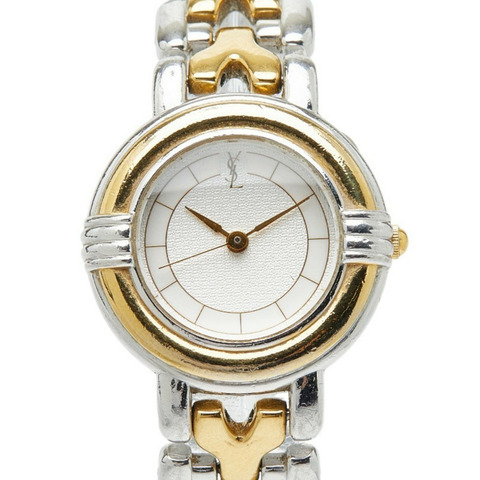 伊夫聖羅蘭女士腕錶 5430-F43089 石英銀色錶盤金屬錶殼