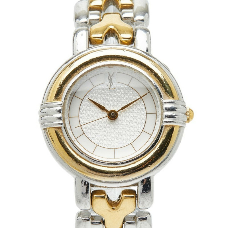 伊夫聖羅蘭女士腕錶 5430-F43089 石英銀色錶盤金屬錶殼-0