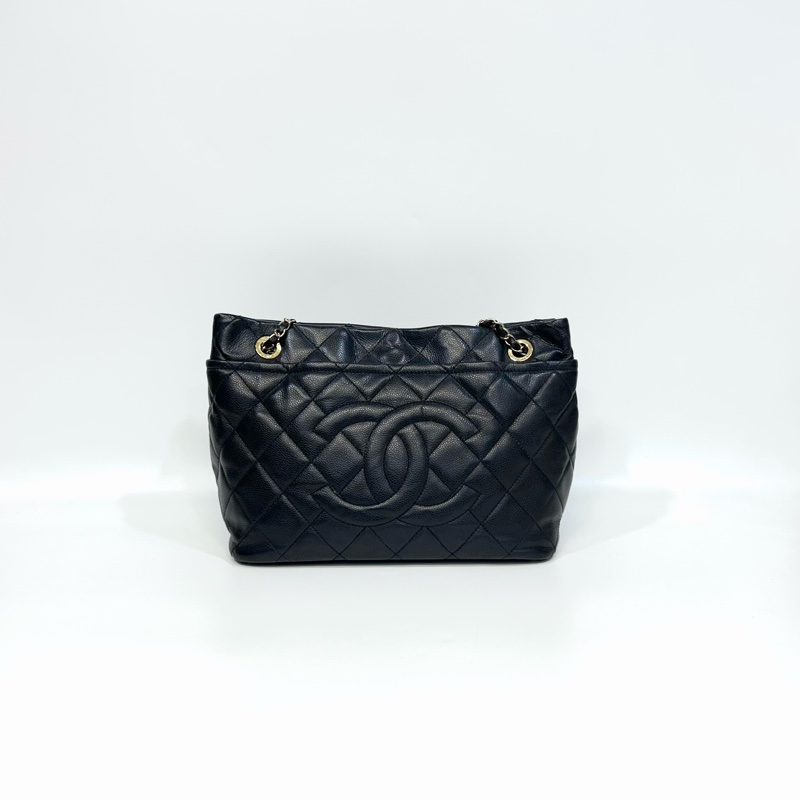 🥨超優惠香奈兒Vintage老香CHANEL黑色荔枝皮金釦雙C豆腐包A67291-3