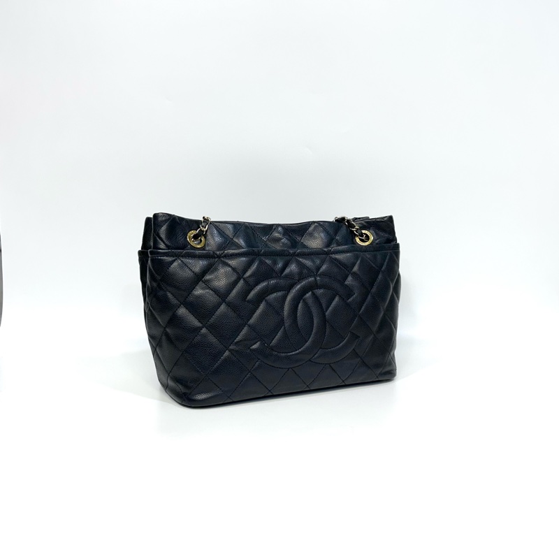 🥨超優惠香奈兒Vintage老香CHANEL黑色荔枝皮金釦雙C豆腐包A67291-4