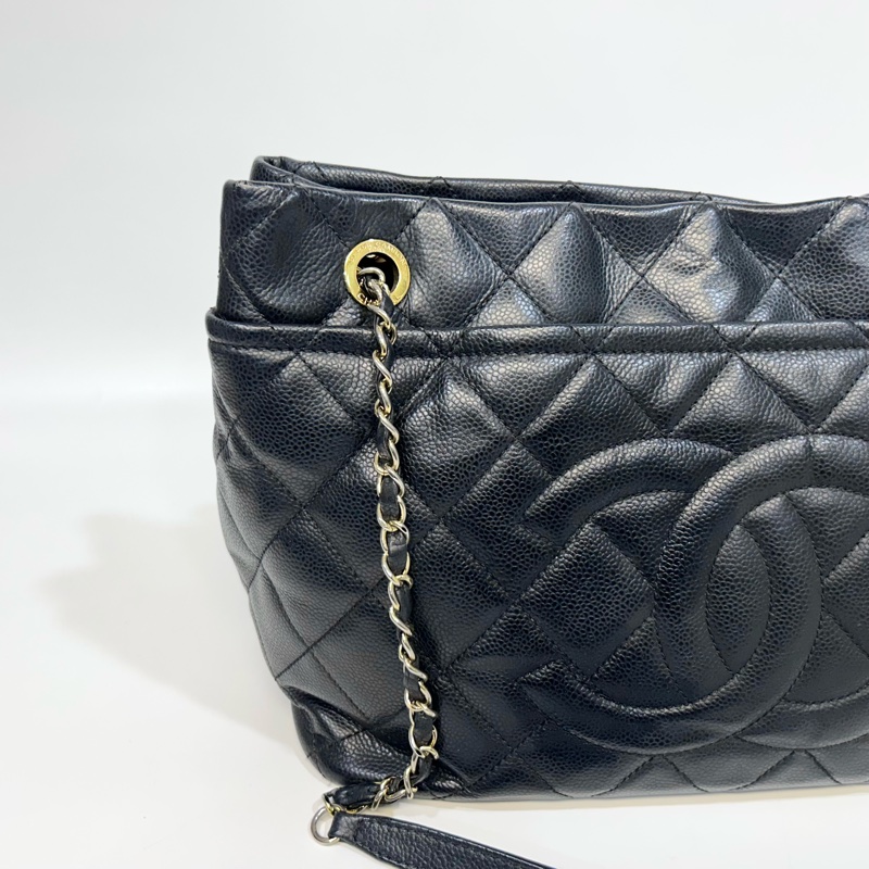 🥨超優惠香奈兒Vintage老香CHANEL黑色荔枝皮金釦雙C豆腐包A67291-8