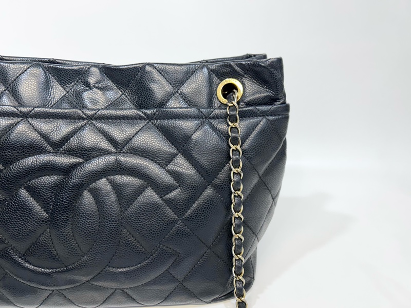 🥨超優惠香奈兒Vintage老香CHANEL黑色荔枝皮金釦雙C豆腐包A67291-9