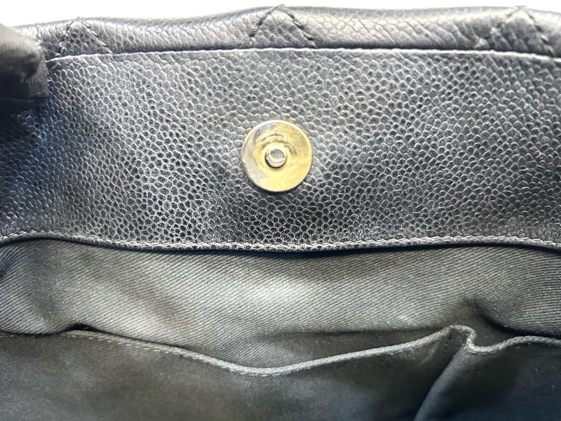 🥨超優惠香奈兒Vintage老香CHANEL黑色荔枝皮金釦雙C豆腐包A67291-14