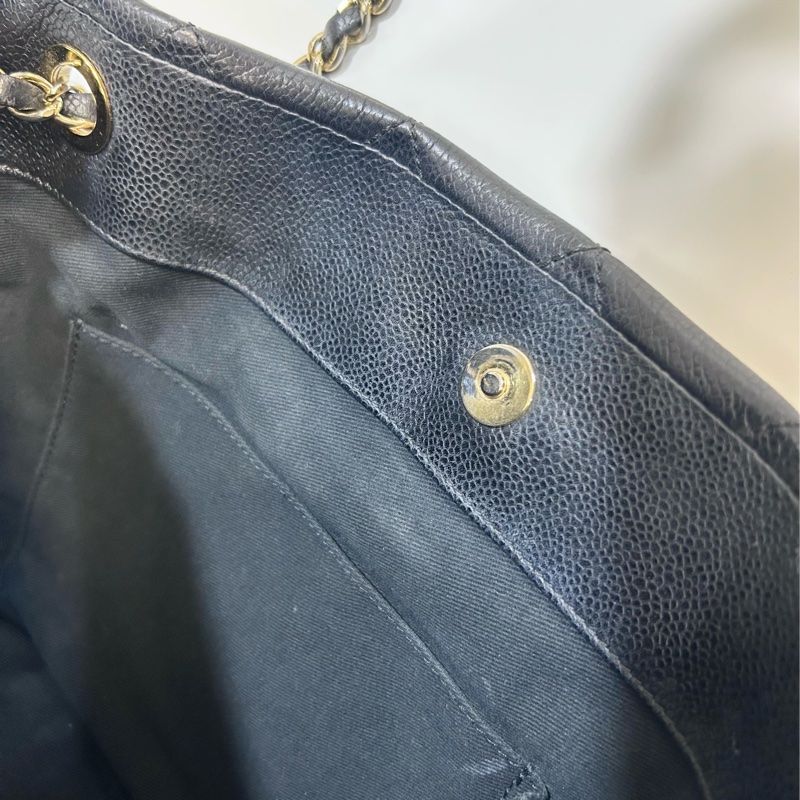 🥨超優惠香奈兒Vintage老香CHANEL黑色荔枝皮金釦雙C豆腐包A67291-16