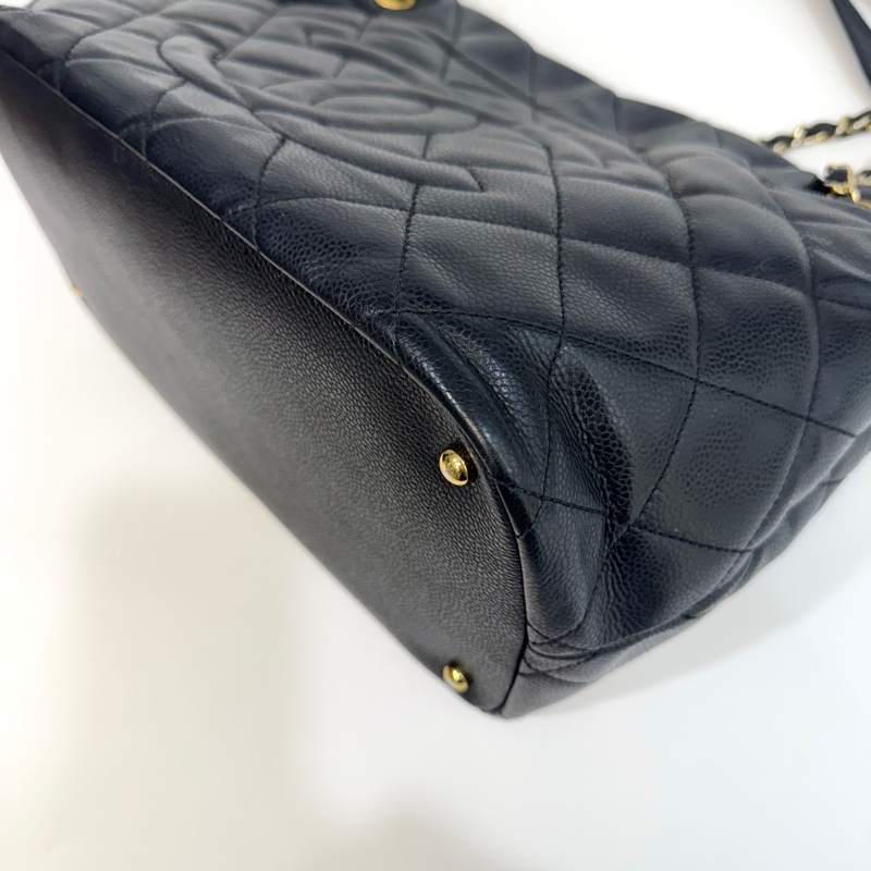 🥨超優惠香奈兒Vintage老香CHANEL黑色荔枝皮金釦雙C豆腐包A67291-18