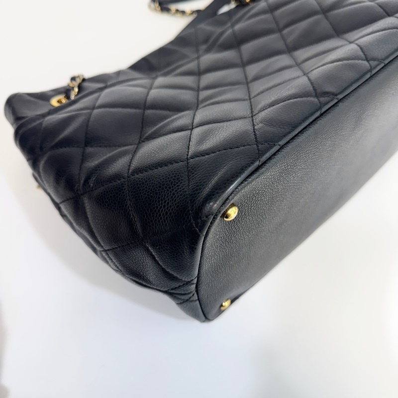 🥨超優惠香奈兒Vintage老香CHANEL黑色荔枝皮金釦雙C豆腐包A67291-20