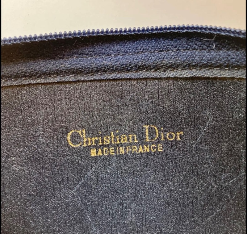 日本中古 Dior 老花 肩背手拿包 海軍藍-12