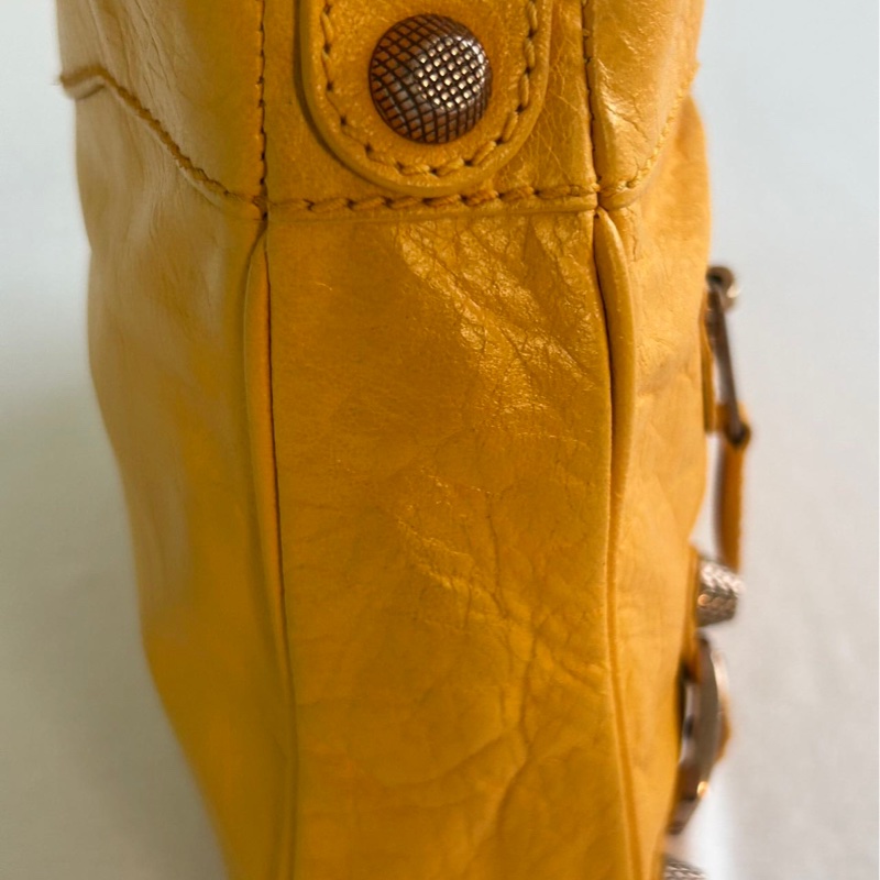 Balenciaga 巴黎世家 黃色機車單肩斜挎包-5