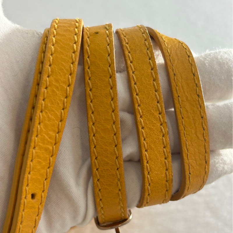 Balenciaga 巴黎世家 黃色機車單肩斜挎包-7