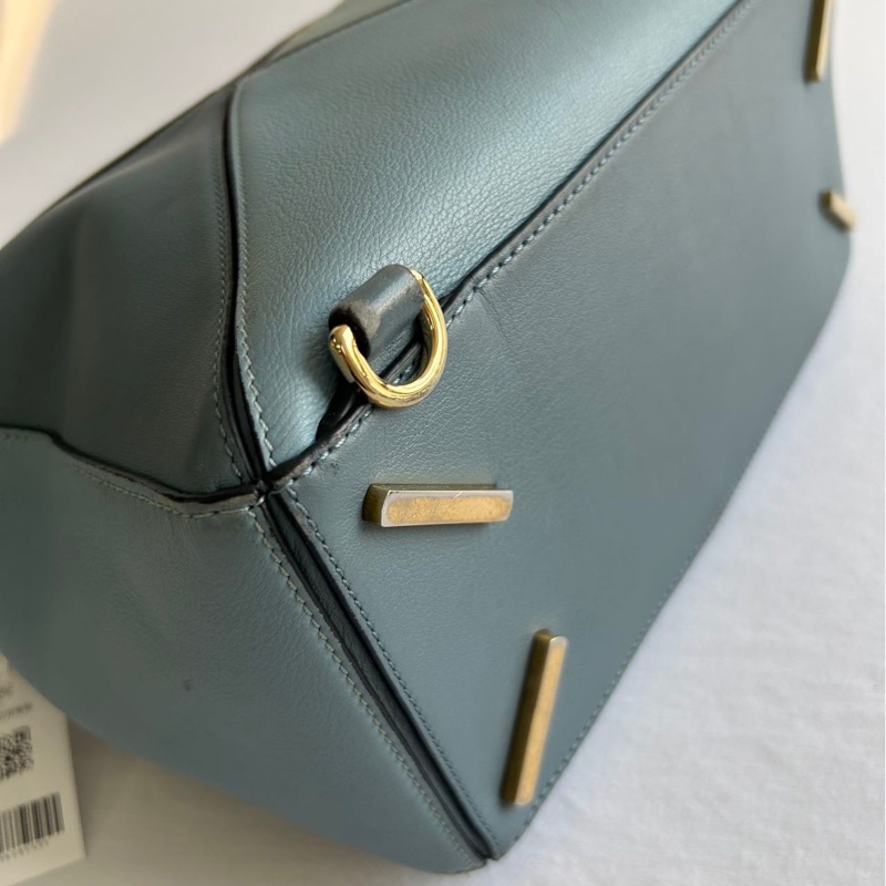 LOEWE羅意威中號幾何包 尺寸291219cm,成色相當不錯,霧霾藍拼色-2