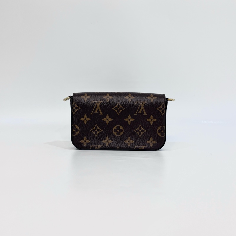 🥨絕版孤品路易威登 Felicie strap go LV原花拼綠背帶二合一麻將包M80091-6