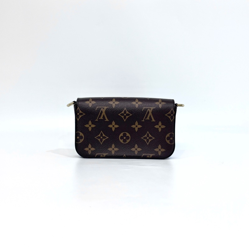 🥨絕版孤品路易威登 Felicie strap go LV原花拼綠背帶二合一麻將包M80091-6