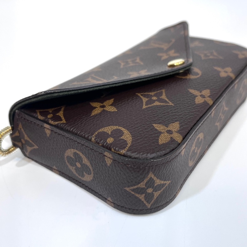 🥨絕版孤品路易威登 Felicie strap go LV原花拼綠背帶二合一麻將包M80091-16