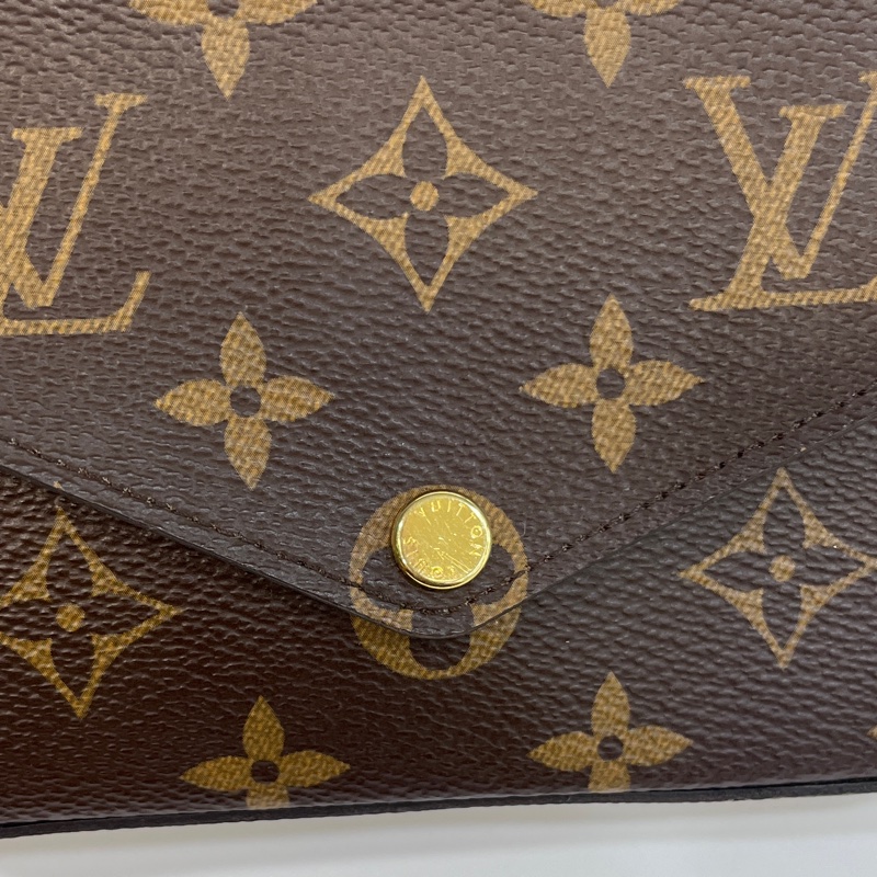 🥨絕版孤品路易威登 Felicie strap go LV原花拼綠背帶二合一麻將包M80091-21