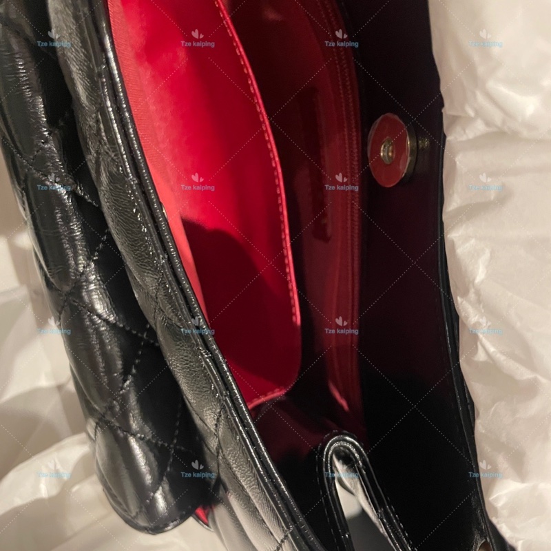 全新25C Chanel 天貓精靈包 黑金中號油臘牛皮,芯片款-15