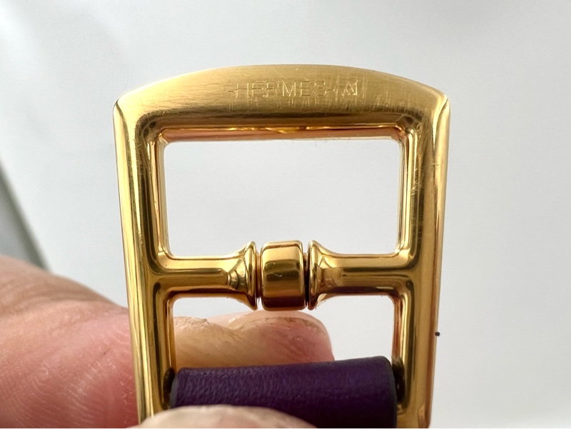 愛馬仕挽花女用明紫色手真皮手環-24