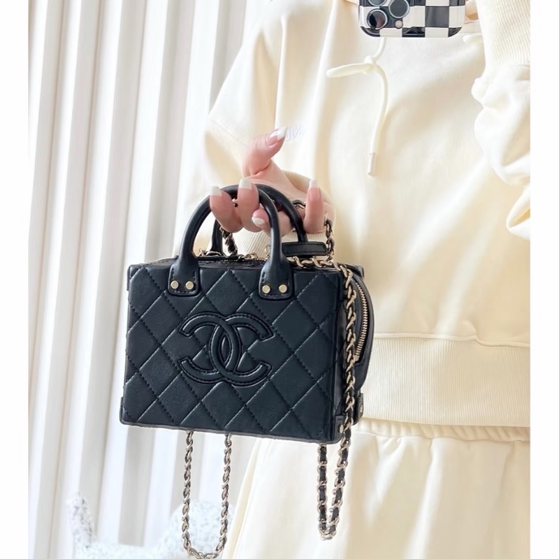 Chanel 22B復古盒子包 芯片款 #全新全配🉑送禮 #全牛皮菱格紋大logo-2