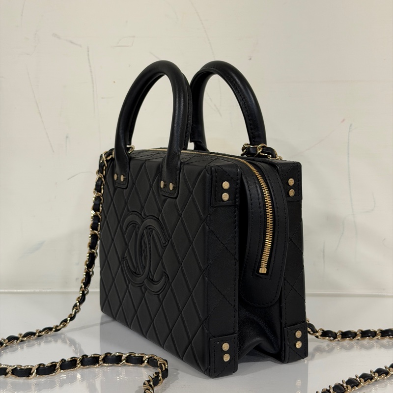 Chanel 22B復古盒子包 芯片款 #全新全配🉑送禮 #全牛皮菱格紋大logo-10