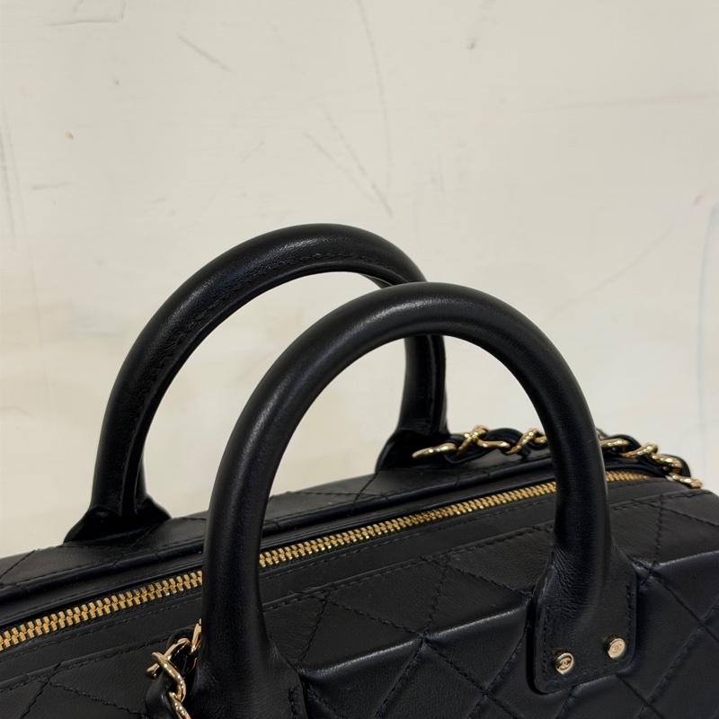 Chanel 22B復古盒子包 芯片款 #全新全配🉑送禮 #全牛皮菱格紋大logo-17