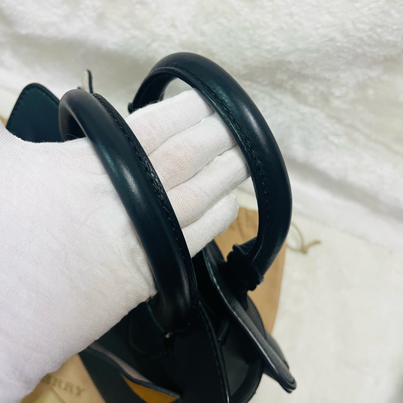 BURBERRY巴寶莉 BELT 燙金LOGO小牛皮斜背/手提兩用包-8