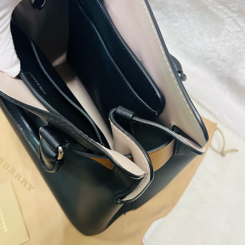 BURBERRY巴寶莉 BELT 燙金LOGO小牛皮斜背/手提兩用包-10