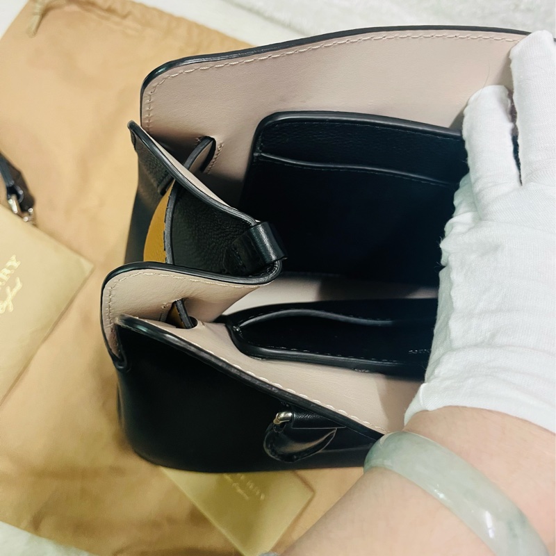 BURBERRY巴寶莉 BELT 燙金LOGO小牛皮斜背/手提兩用包-11